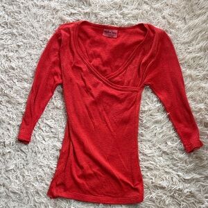 Michael Stars Vibrant Red Long Sleeve Top